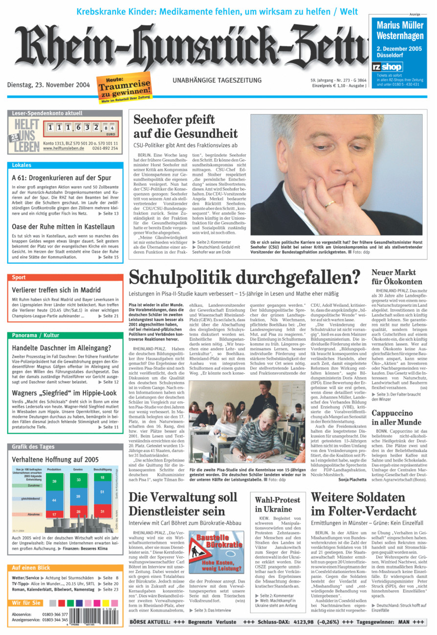 Rhein-Hunsrück-Zeitung vom Dienstag, 23.11.2004