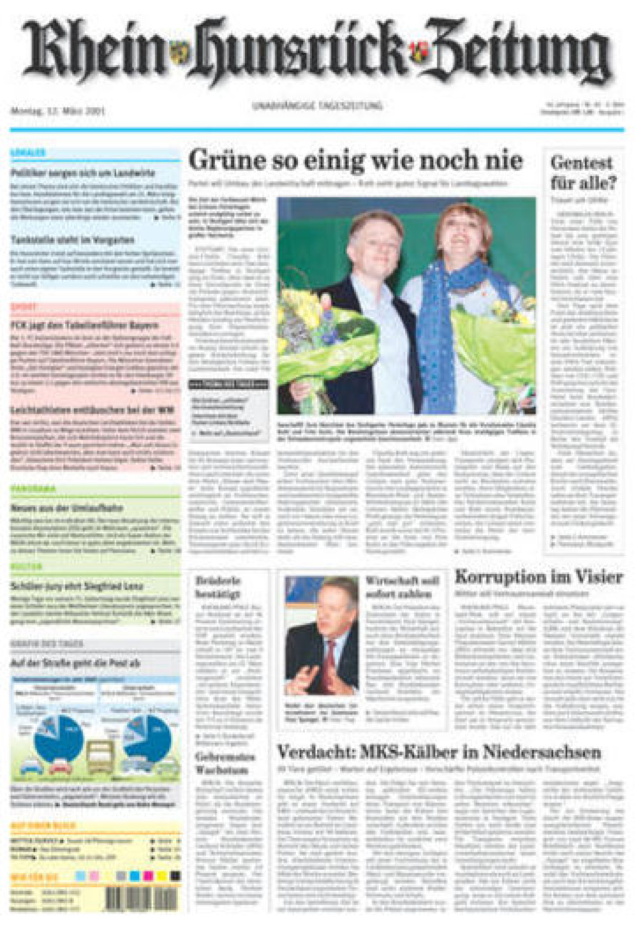 Rhein-Hunsrück-Zeitung vom Montag, 12.03.2001