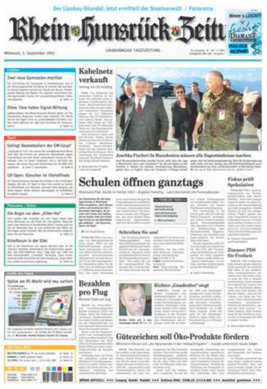 Rhein-Hunsrück-Zeitung vom Mittwoch, 05.09.2001