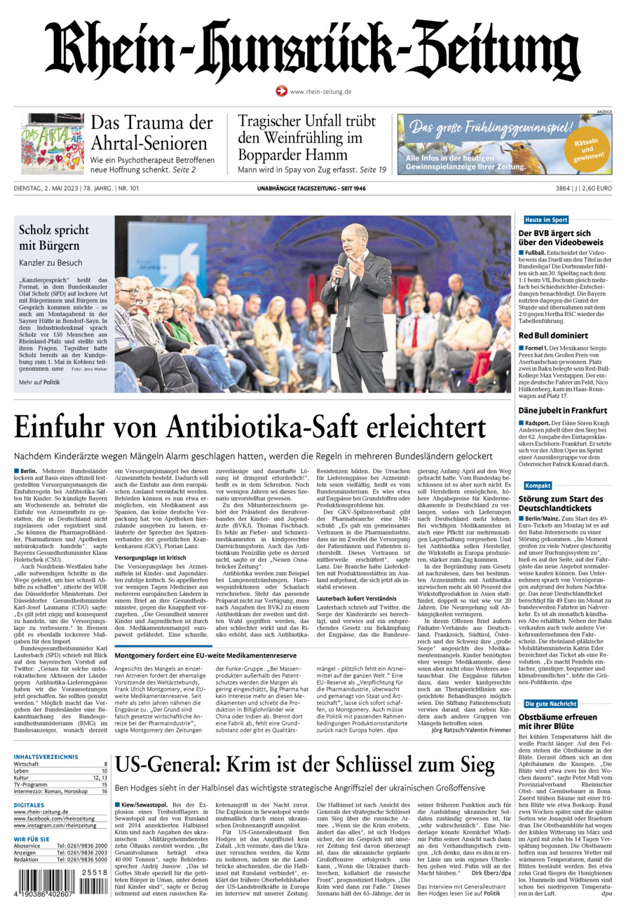 Rhein-Hunsrück-Zeitung vom Dienstag, 02.05.2023