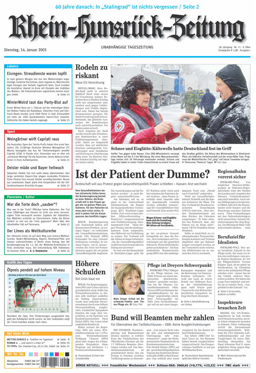 Rhein-Hunsrück-Zeitung vom Dienstag, 14.01.2003
