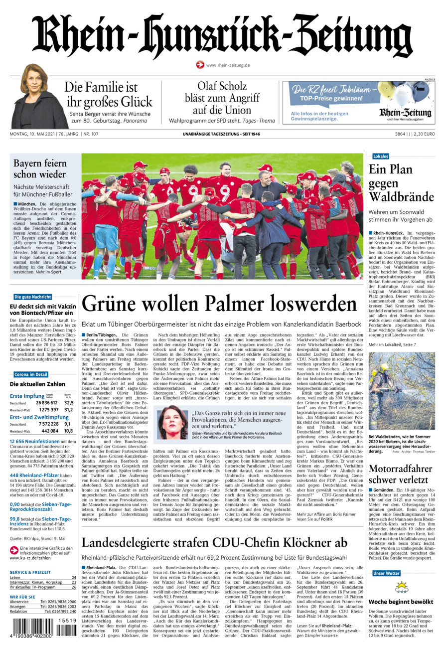 Rhein-Hunsrück-Zeitung vom Montag, 10.05.2021