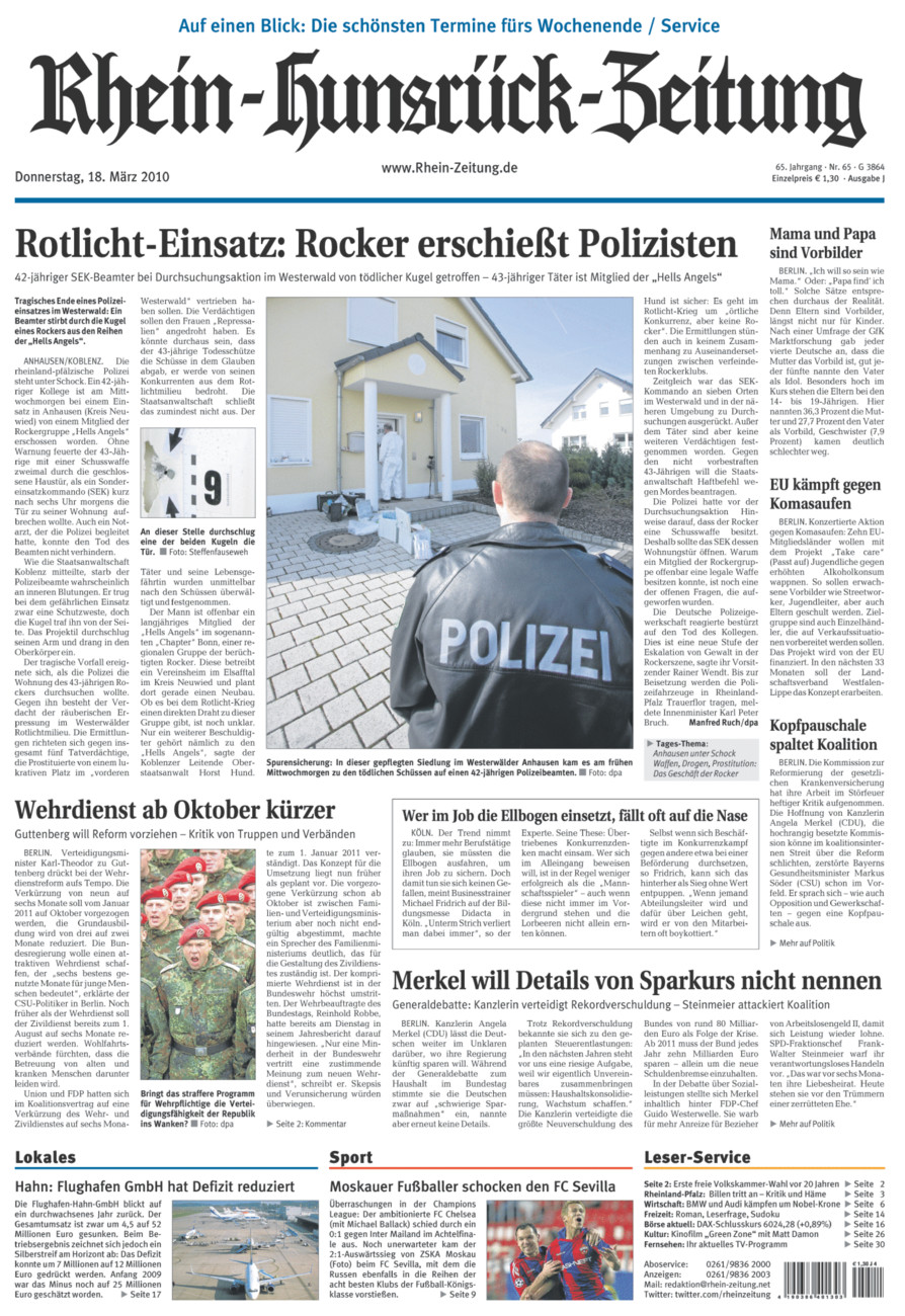 Rhein-Hunsrück-Zeitung vom Donnerstag, 18.03.2010