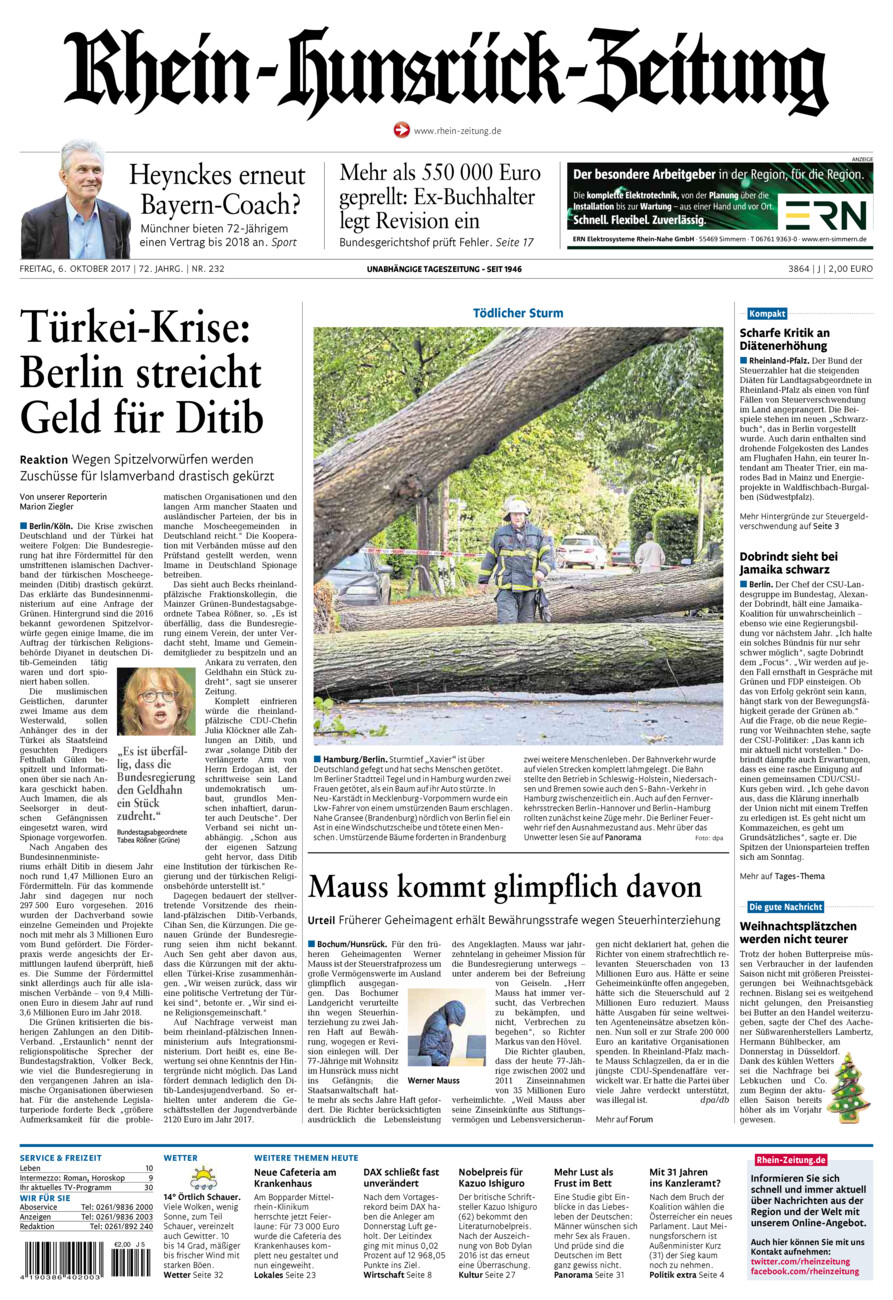 Rhein-Hunsrück-Zeitung vom Freitag, 06.10.2017