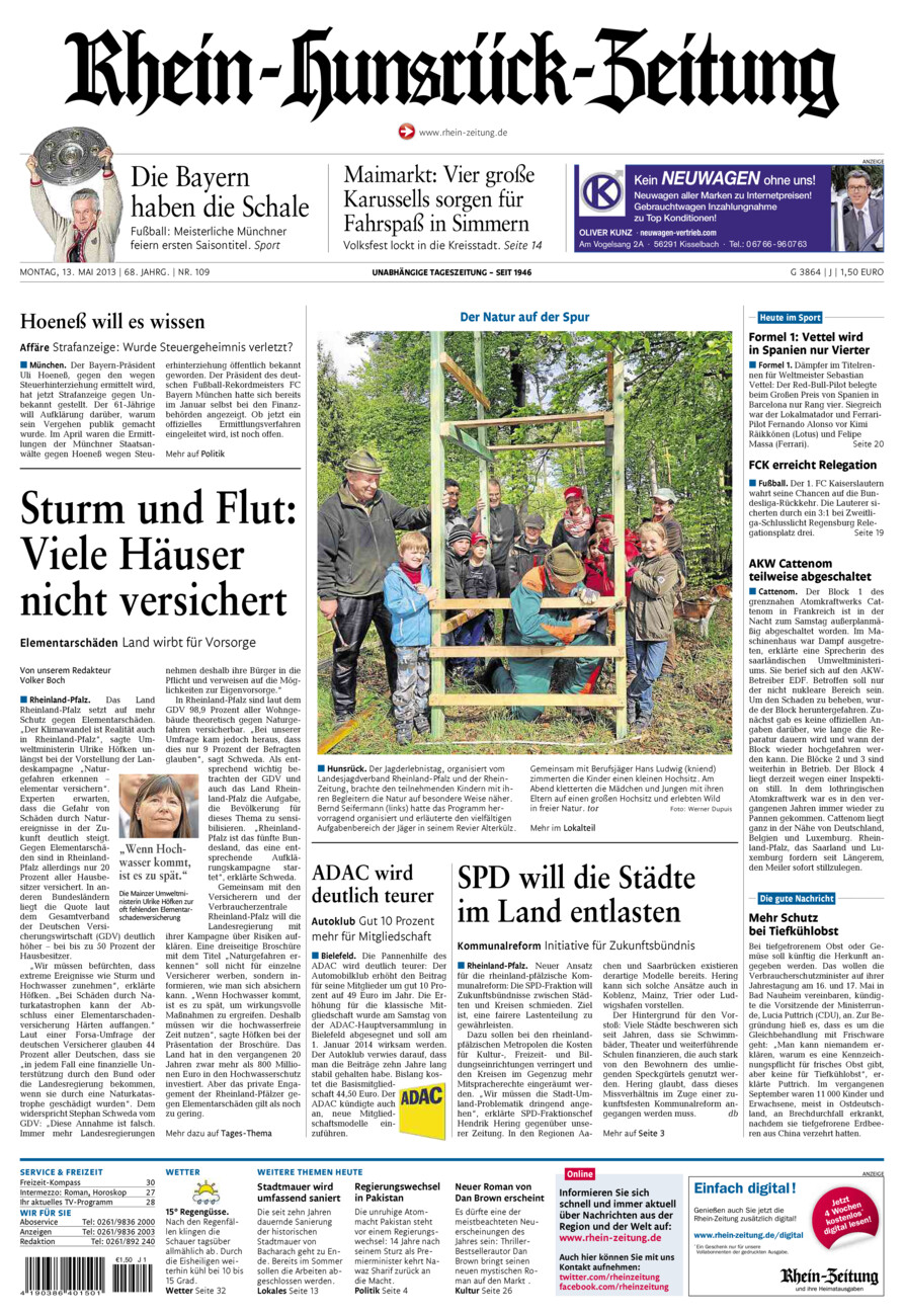 Rhein-Hunsrück-Zeitung vom Montag, 13.05.2013