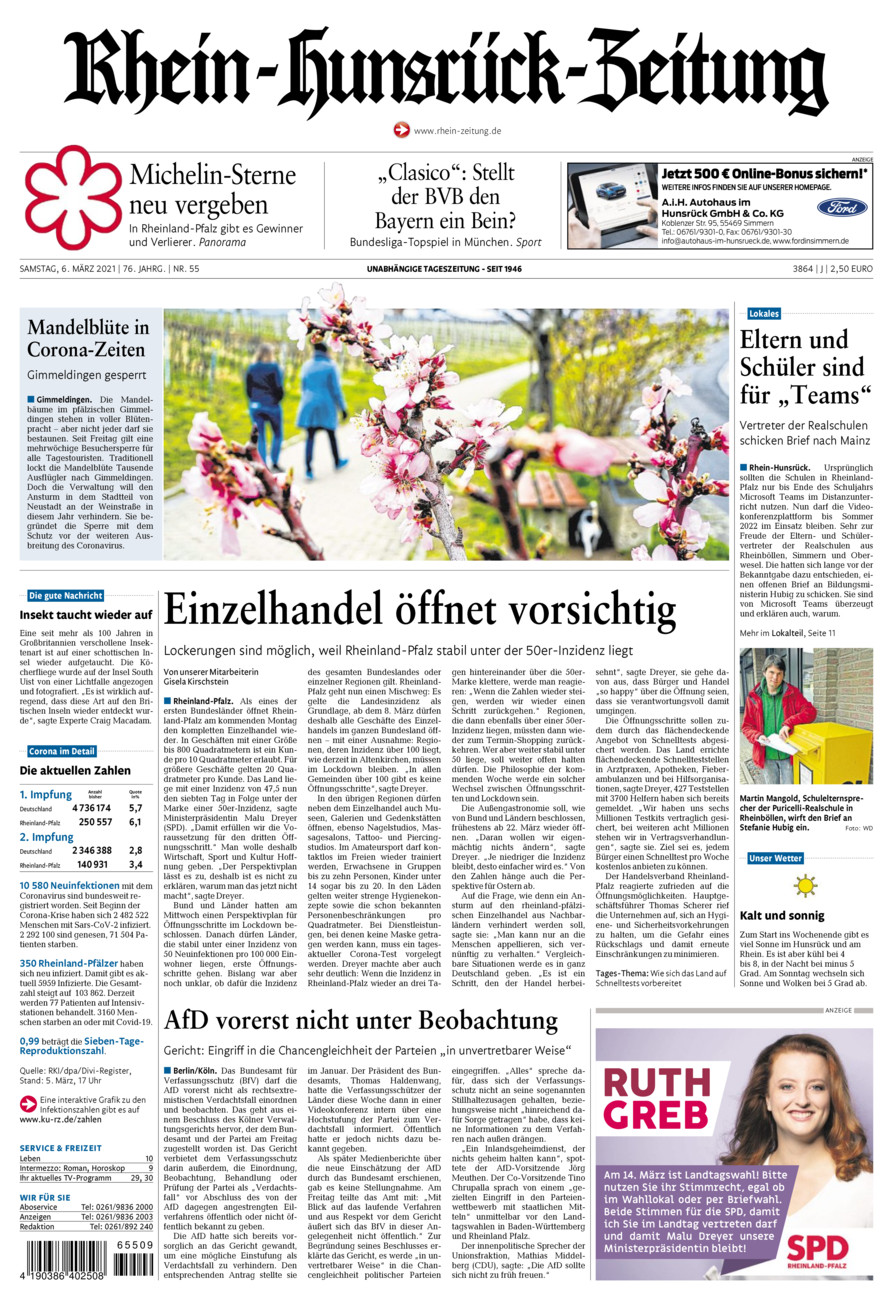 Rhein-Hunsrück-Zeitung vom Samstag, 06.03.2021