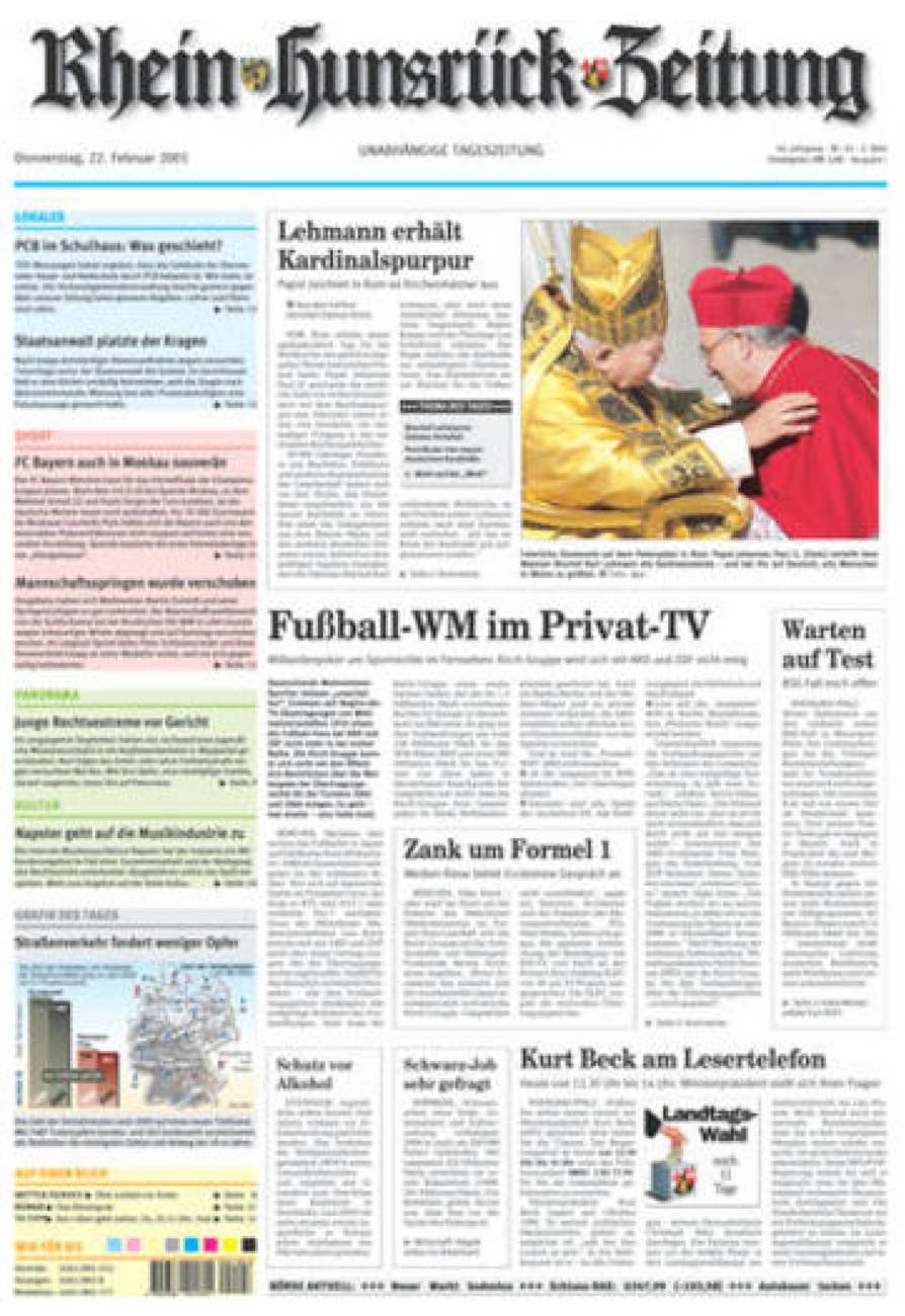 Rhein-Hunsrück-Zeitung vom Donnerstag, 22.02.2001