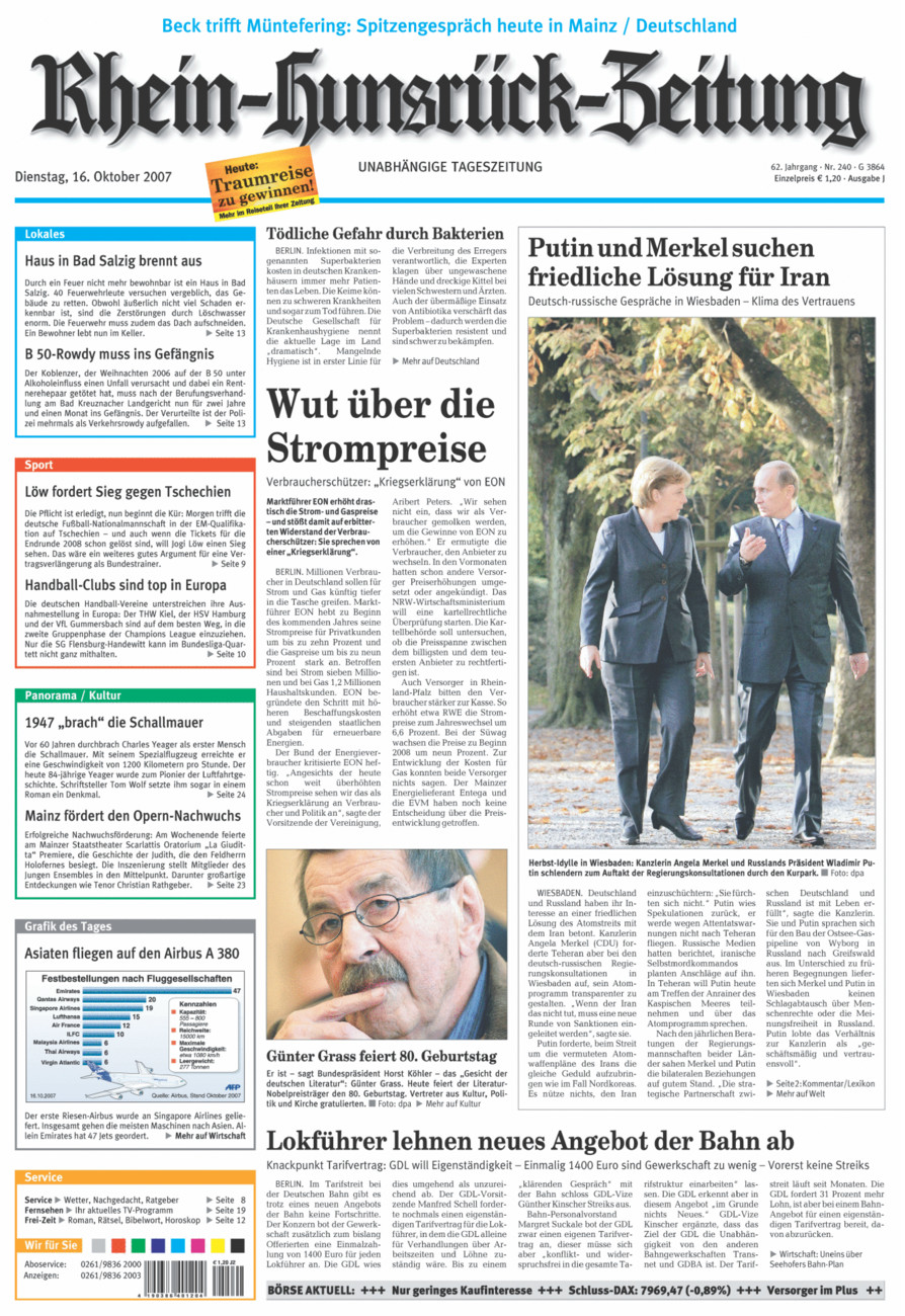 Rhein-Hunsrück-Zeitung vom Dienstag, 16.10.2007