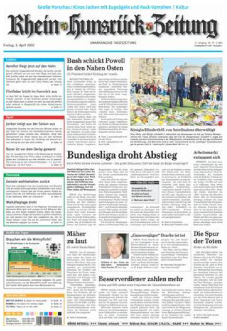 Rhein-Hunsrück-Zeitung vom Freitag, 05.04.2002