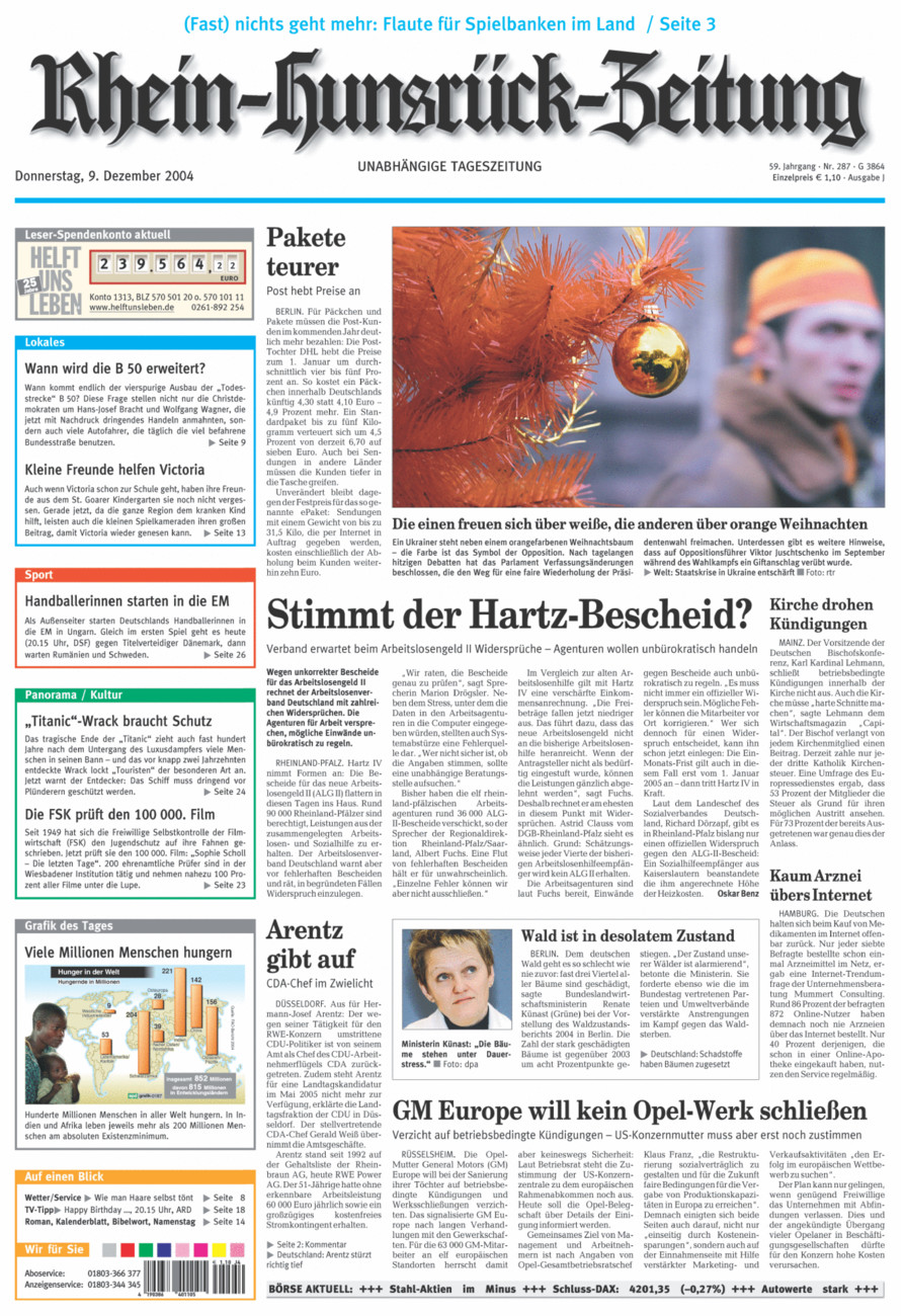 Rhein-Hunsrück-Zeitung vom Donnerstag, 09.12.2004