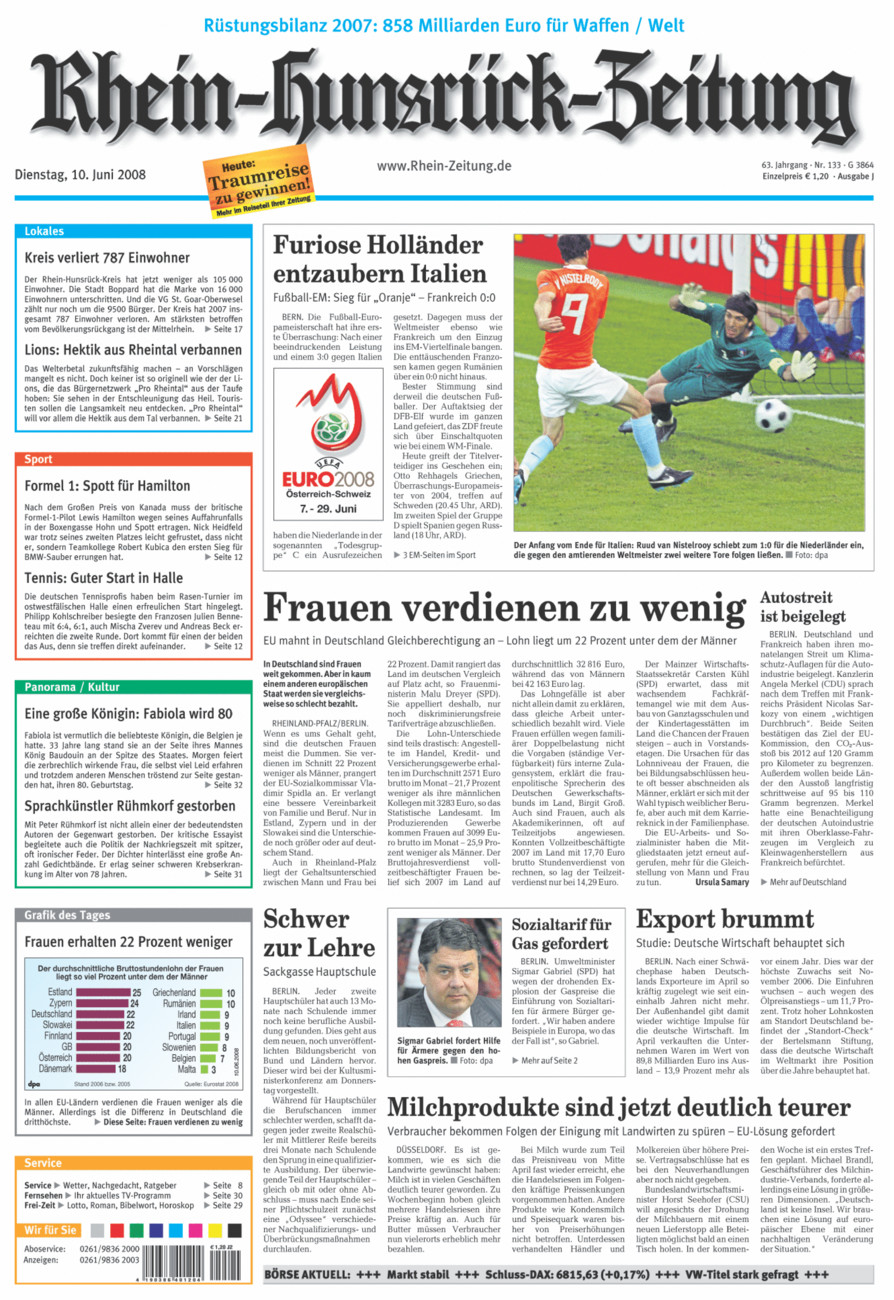Rhein-Hunsrück-Zeitung vom Dienstag, 10.06.2008