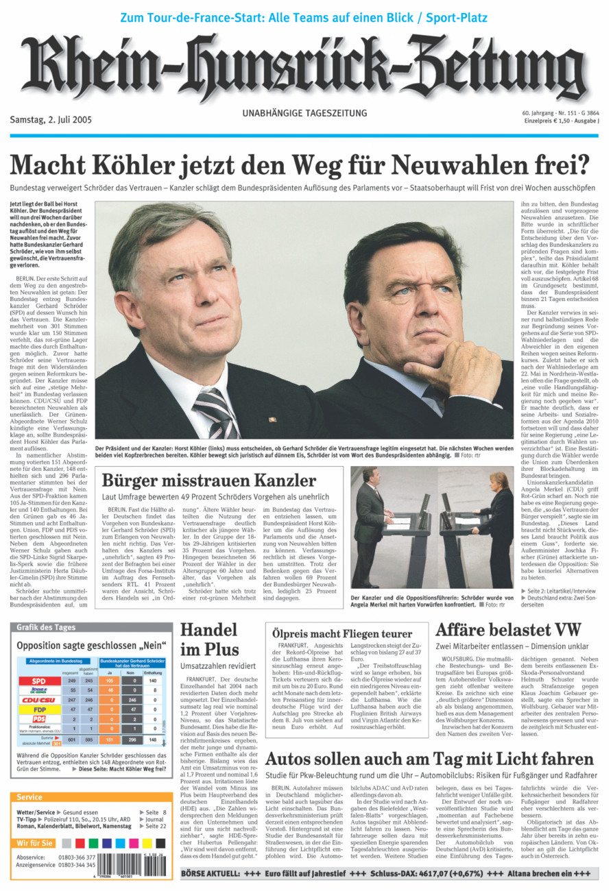 Rhein-Hunsrück-Zeitung vom Samstag, 02.07.2005