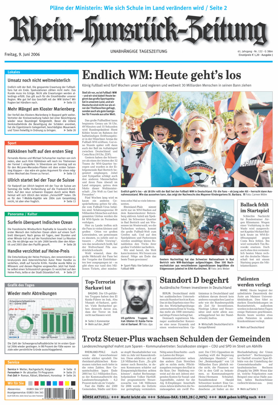 Rhein-Hunsrück-Zeitung vom Freitag, 09.06.2006