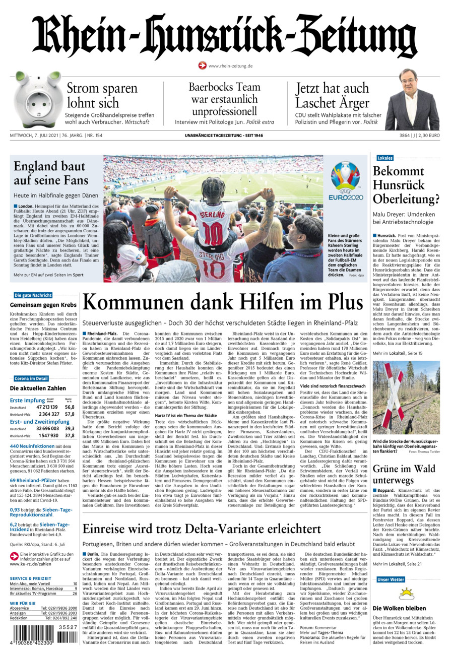Rhein-Hunsrück-Zeitung vom Mittwoch, 07.07.2021