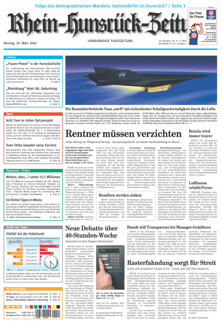 Rhein-Hunsrück-Zeitung vom Montag, 29.03.2004