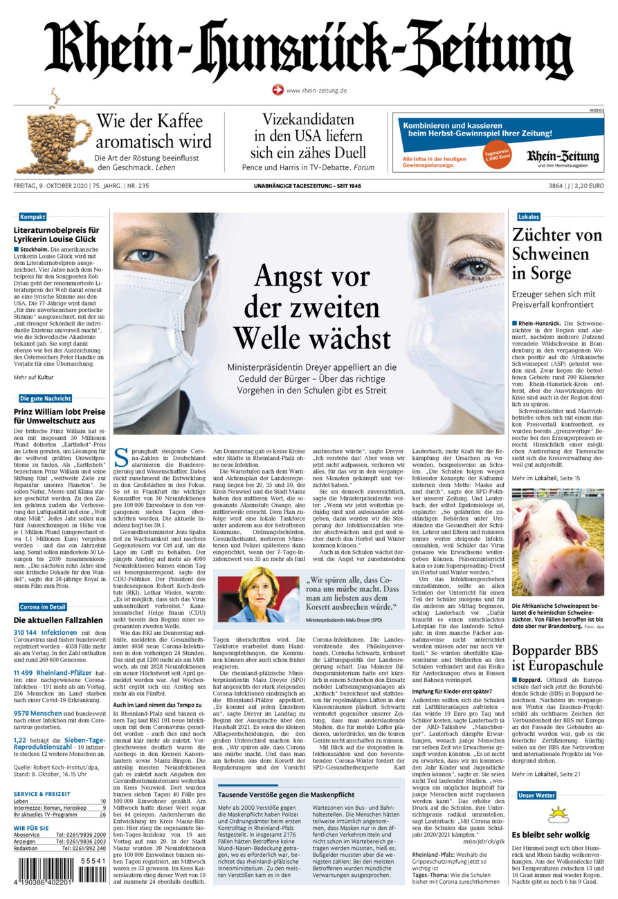 Rhein-Hunsrück-Zeitung vom Freitag, 09.10.2020