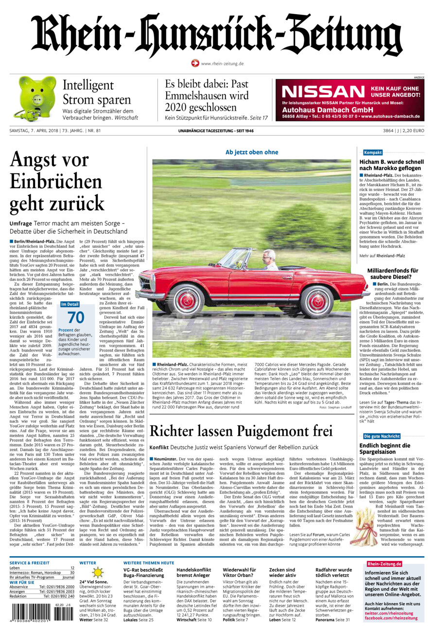 Rhein-Hunsrück-Zeitung vom Samstag, 07.04.2018