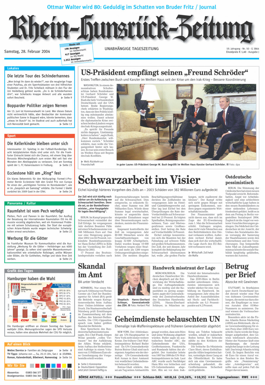 Rhein-Hunsrück-Zeitung vom Samstag, 28.02.2004