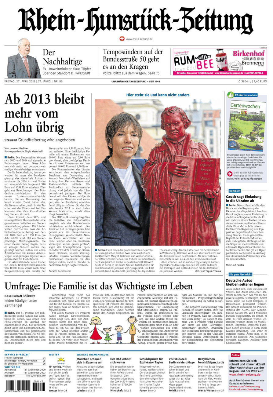 Rhein-Hunsrück-Zeitung vom Freitag, 27.04.2012