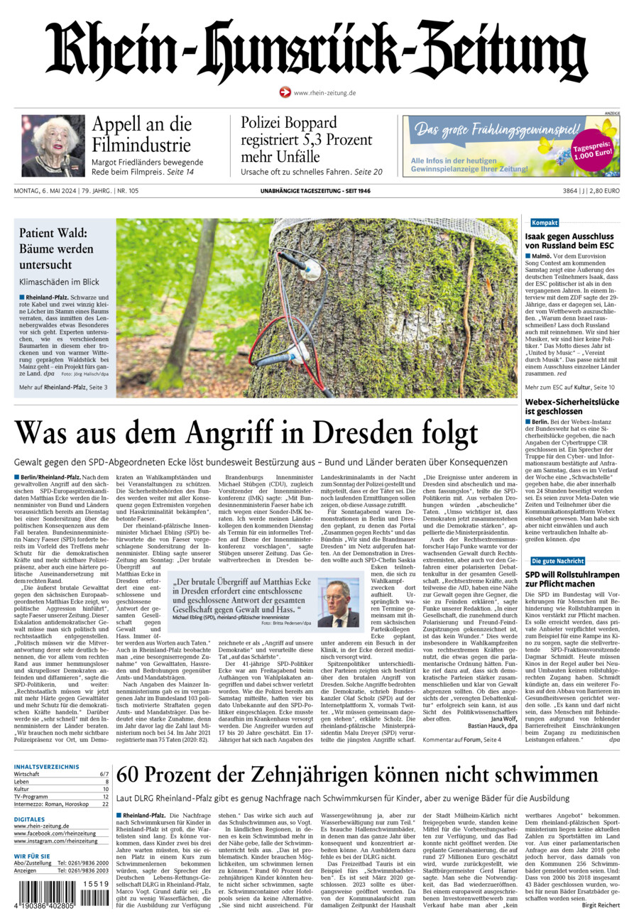 Rhein-Hunsrück-Zeitung vom Montag, 06.05.2024
