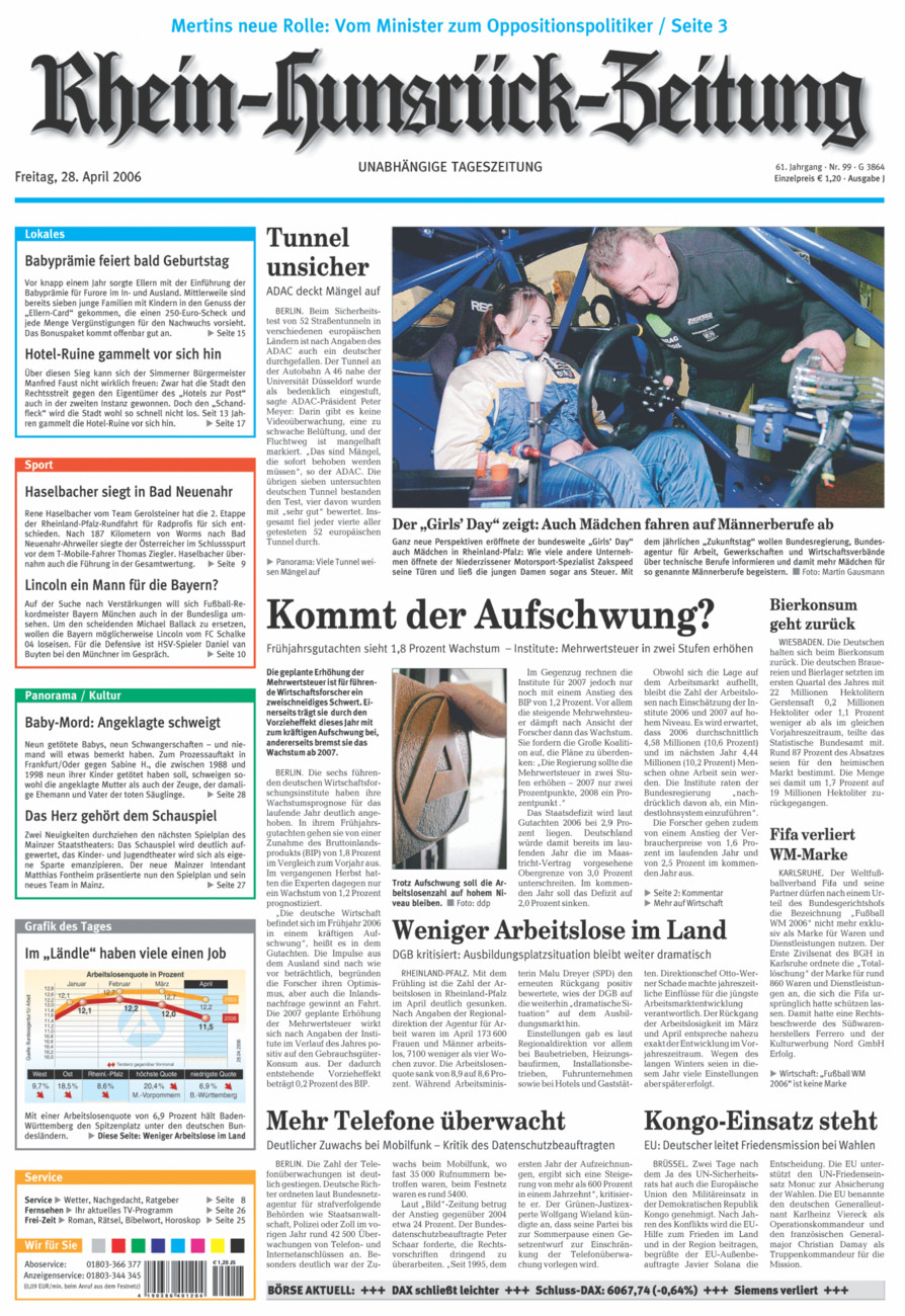 Rhein-Hunsrück-Zeitung vom Freitag, 28.04.2006