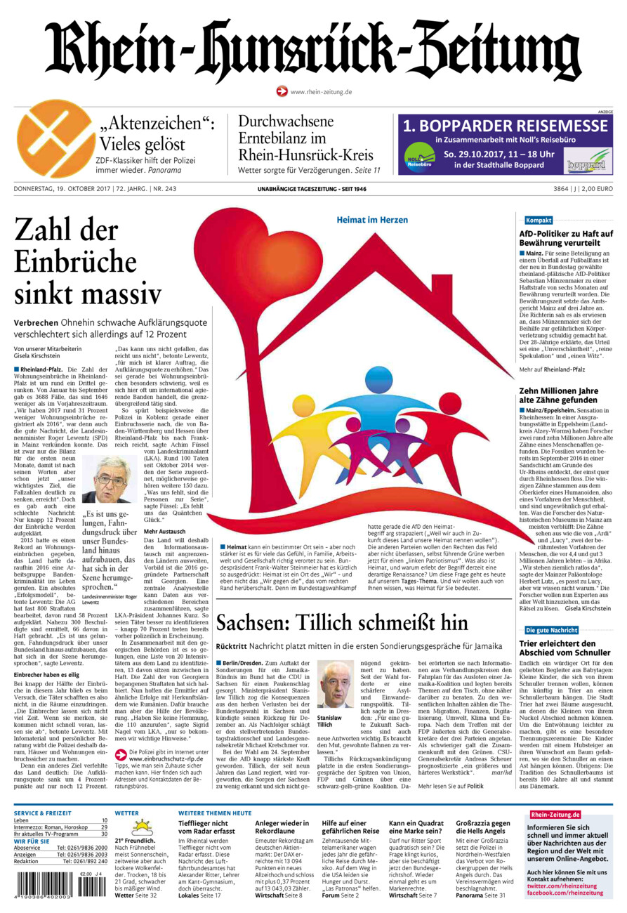 Rhein-Hunsrück-Zeitung vom Donnerstag, 19.10.2017