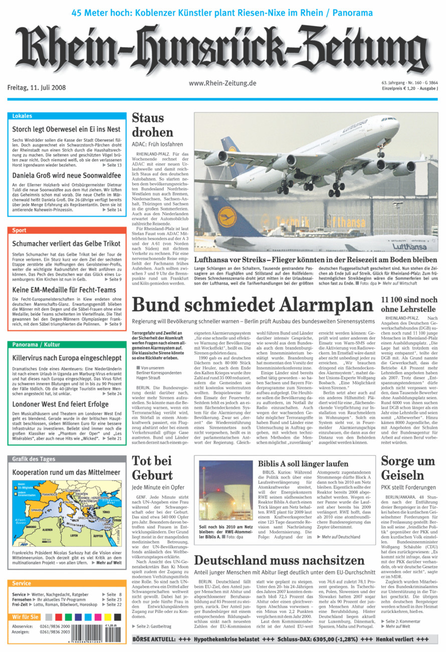 Rhein-Hunsrück-Zeitung vom Freitag, 11.07.2008