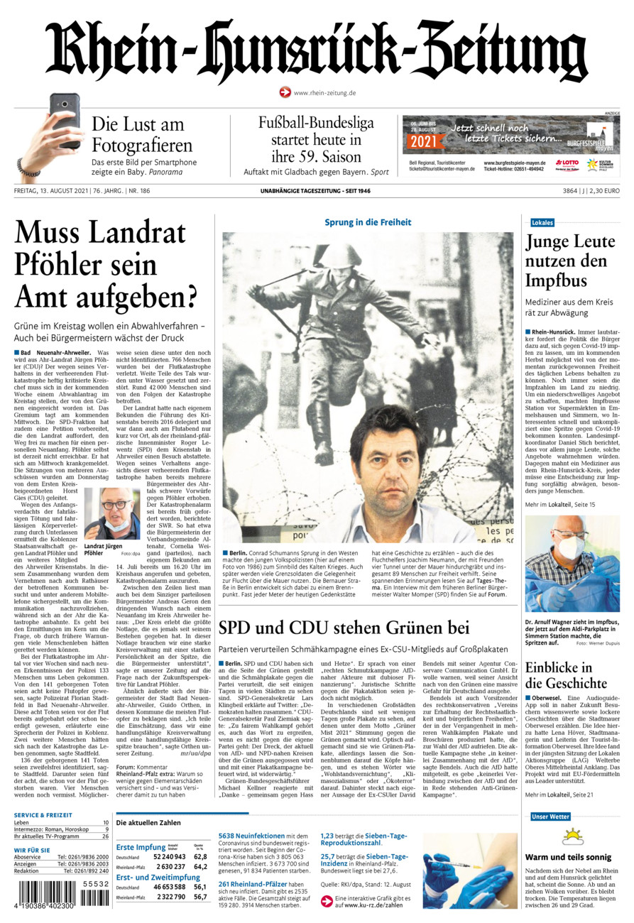 Rhein-Hunsrück-Zeitung vom Freitag, 13.08.2021