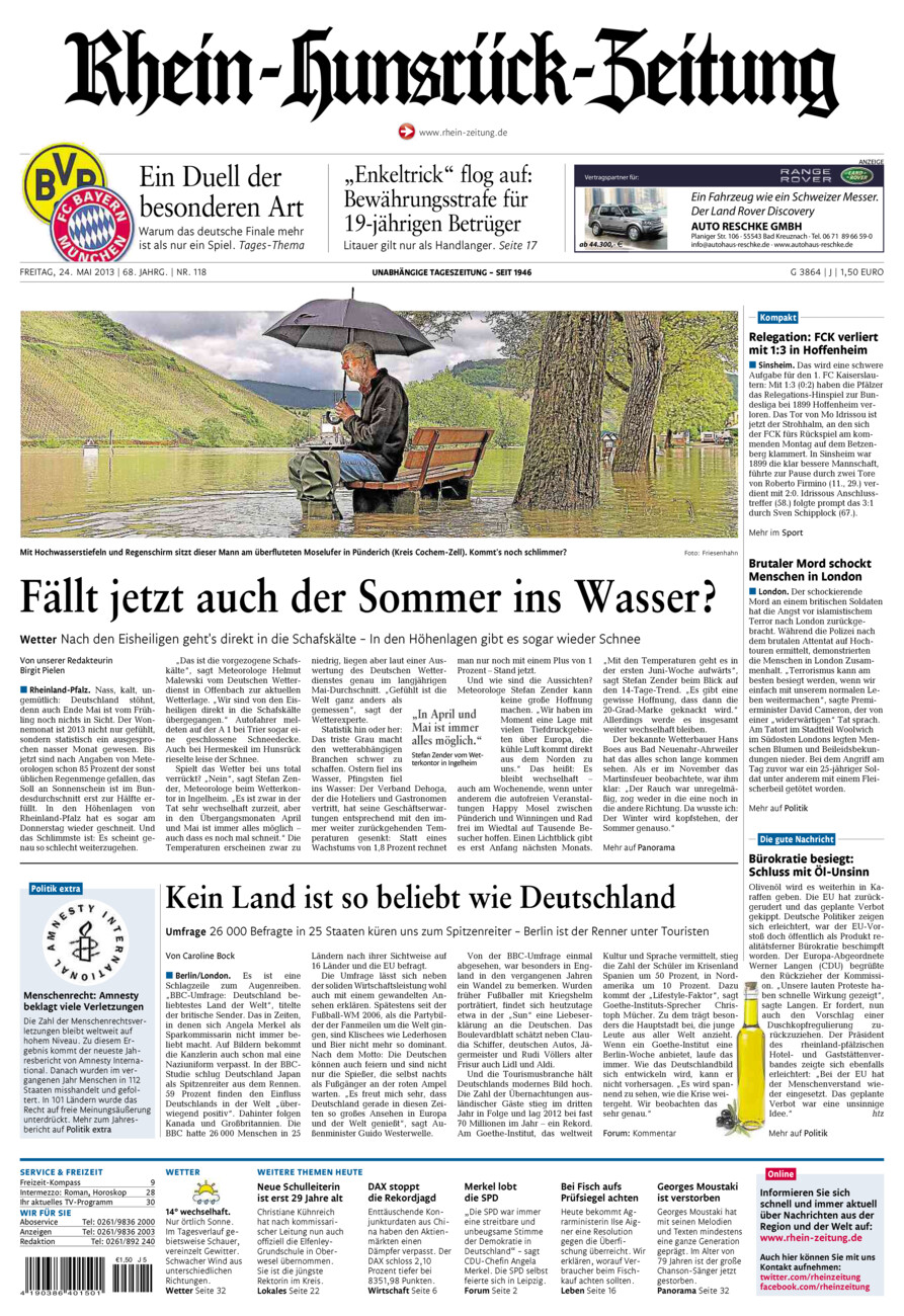 Rhein-Hunsrück-Zeitung vom Freitag, 24.05.2013