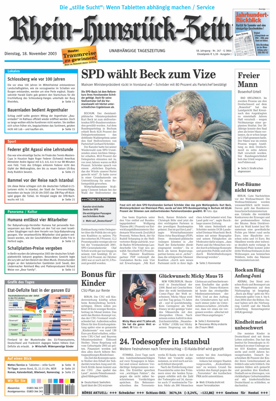 Rhein-Hunsrück-Zeitung vom Dienstag, 18.11.2003