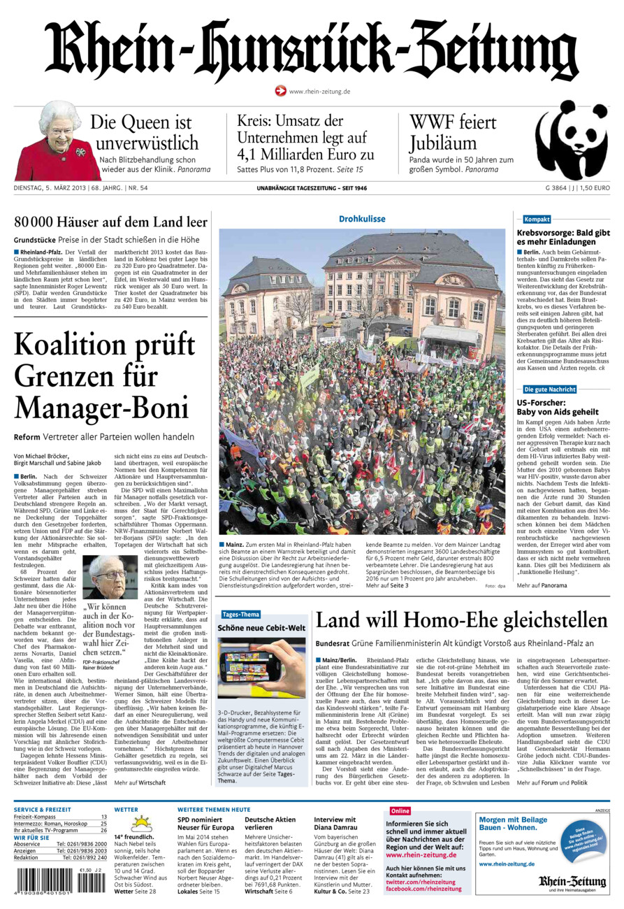 Rhein-Hunsrück-Zeitung vom Dienstag, 05.03.2013