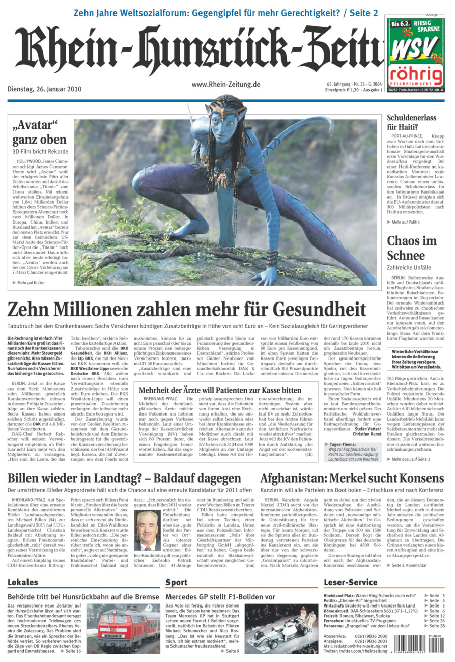 Rhein-Hunsrück-Zeitung vom Dienstag, 26.01.2010