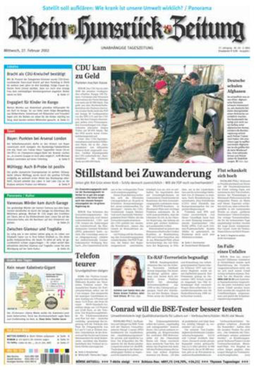 Rhein-Hunsrück-Zeitung vom Mittwoch, 27.02.2002