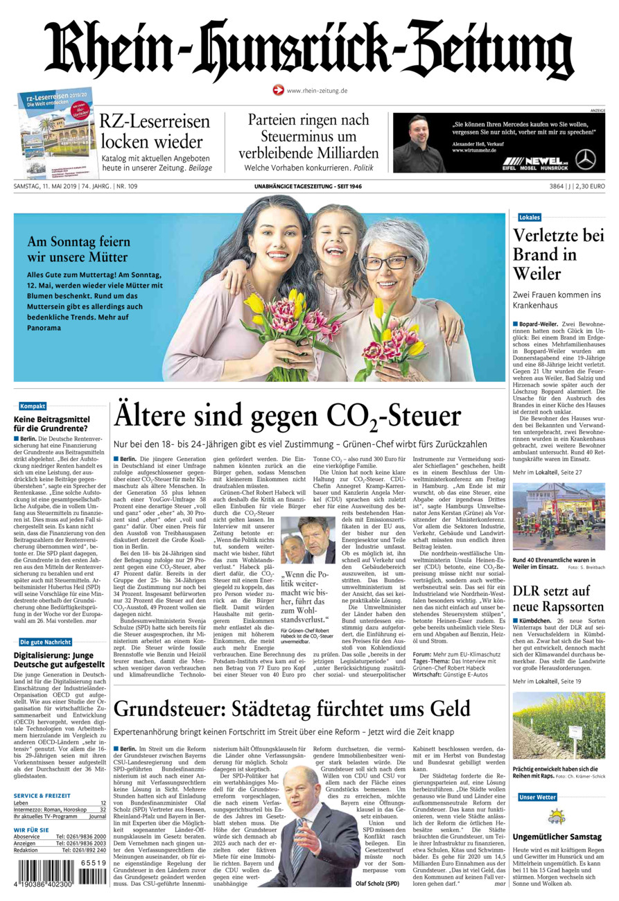 Rhein-Hunsrück-Zeitung vom Samstag, 11.05.2019