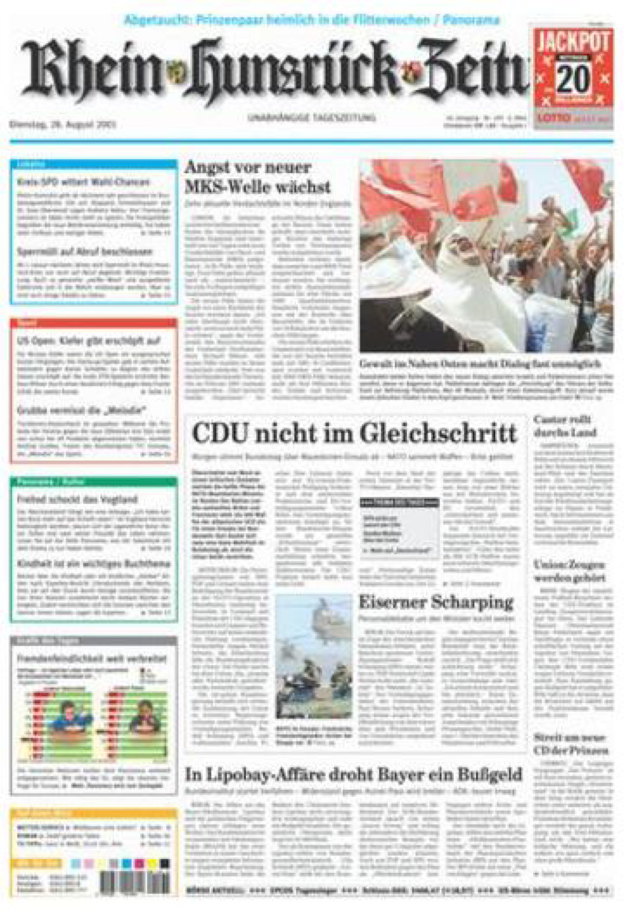 Rhein-Hunsrück-Zeitung vom Dienstag, 28.08.2001