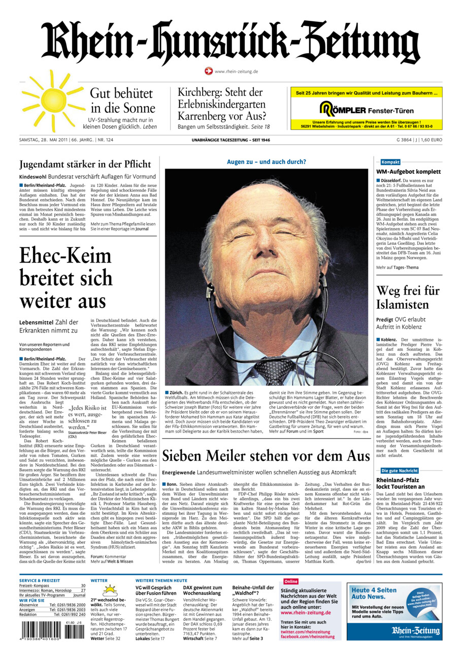 Rhein-Hunsrück-Zeitung vom Samstag, 28.05.2011