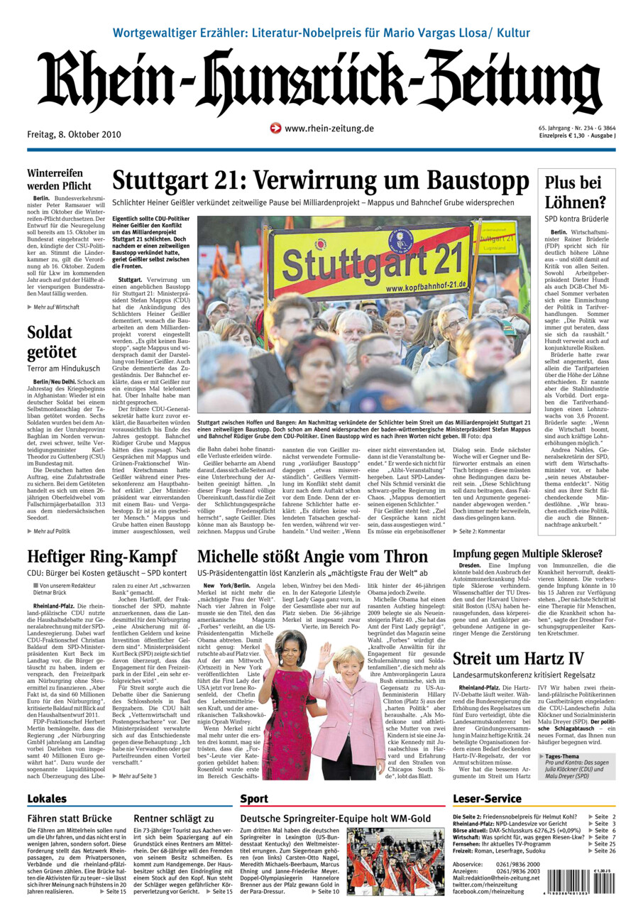 Rhein-Hunsrück-Zeitung vom Freitag, 08.10.2010