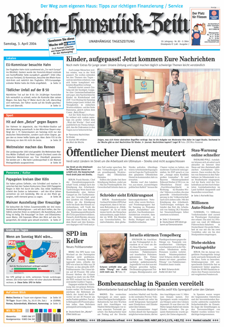 Rhein-Hunsrück-Zeitung vom Samstag, 03.04.2004