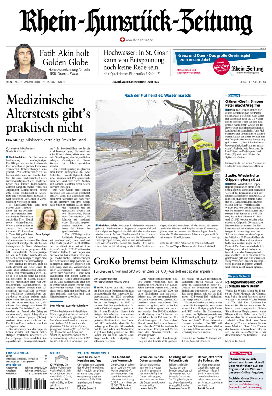 Rhein-Hunsrück-Zeitung vom Dienstag, 09.01.2018