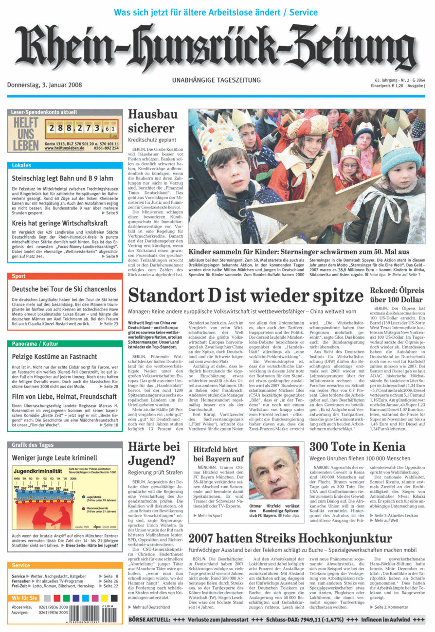 Rhein-Hunsrück-Zeitung vom Donnerstag, 03.01.2008