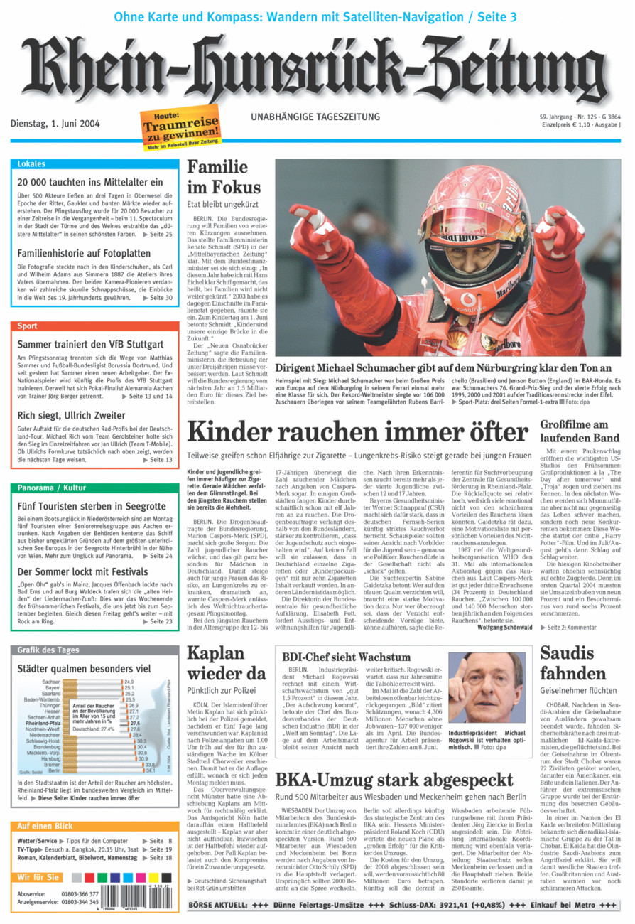 Rhein-Hunsrück-Zeitung vom Dienstag, 01.06.2004
