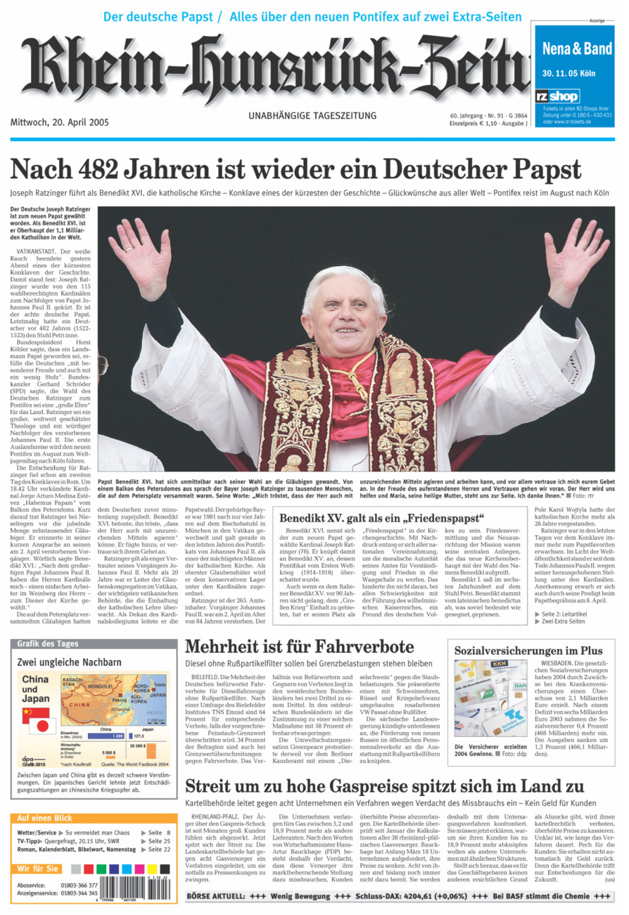 Rhein-Hunsrück-Zeitung vom Mittwoch, 20.04.2005