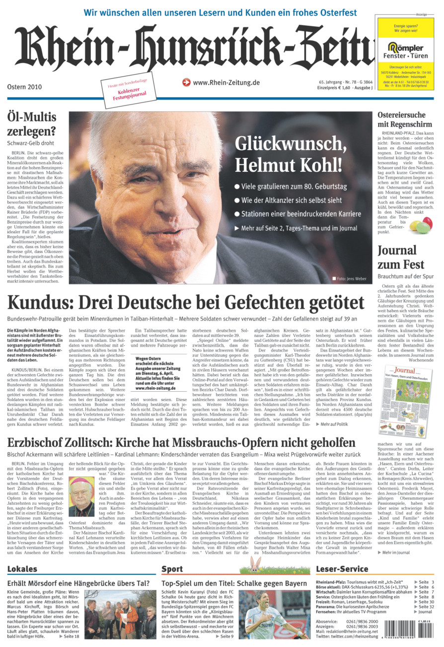 Rhein-Hunsrück-Zeitung vom Samstag, 03.04.2010
