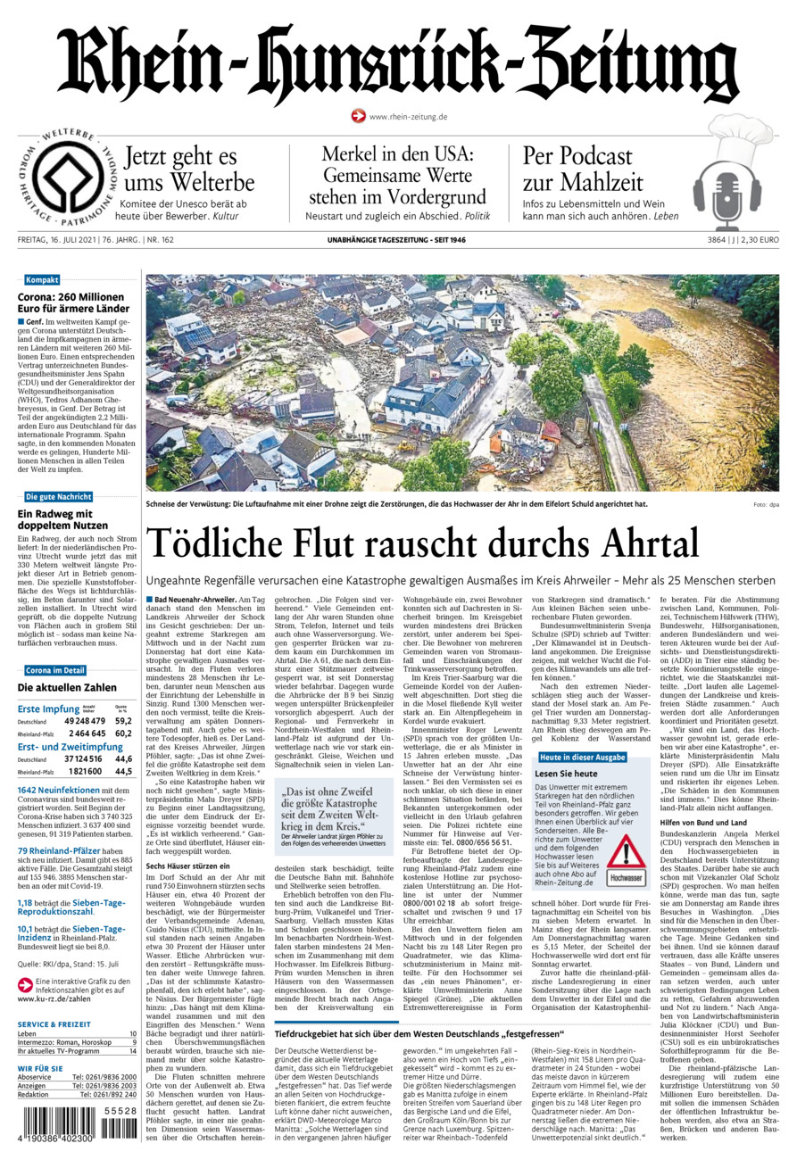 Rhein-Hunsrück-Zeitung vom Freitag, 16.07.2021