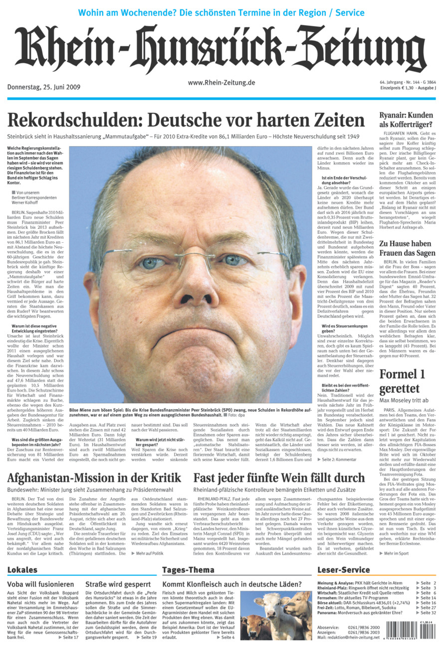 Rhein-Hunsrück-Zeitung vom Donnerstag, 25.06.2009