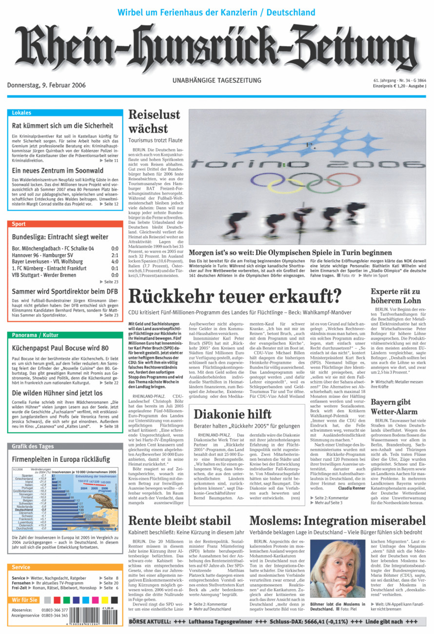 Rhein-Hunsrück-Zeitung vom Donnerstag, 09.02.2006