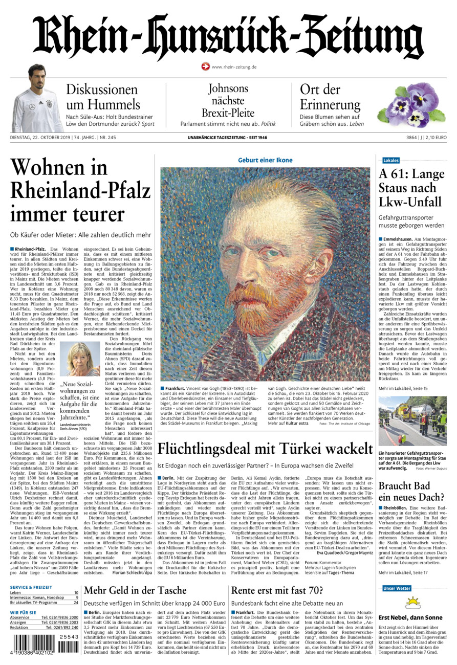 Rhein-Hunsrück-Zeitung vom Dienstag, 22.10.2019
