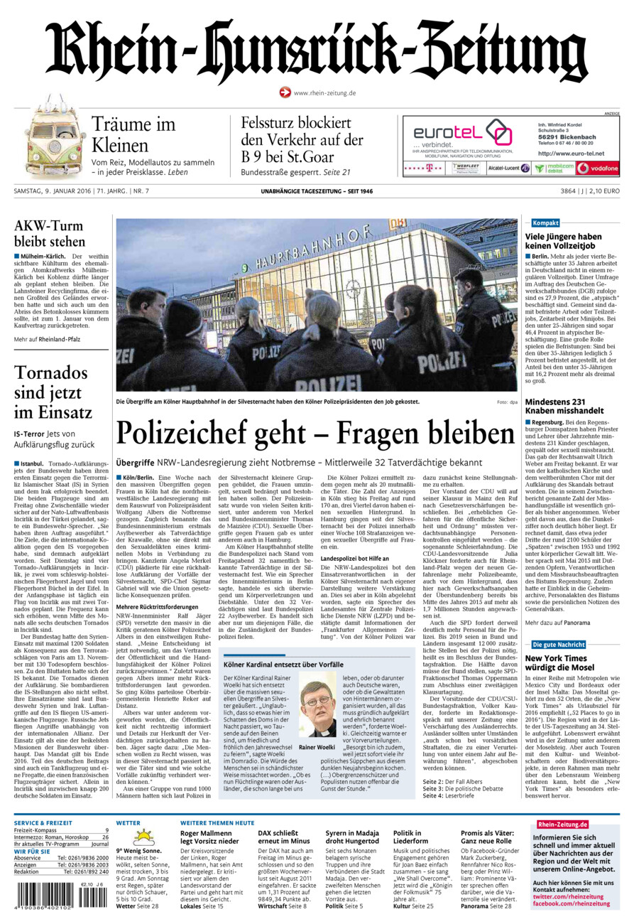 Rhein-Hunsrück-Zeitung vom Samstag, 09.01.2016