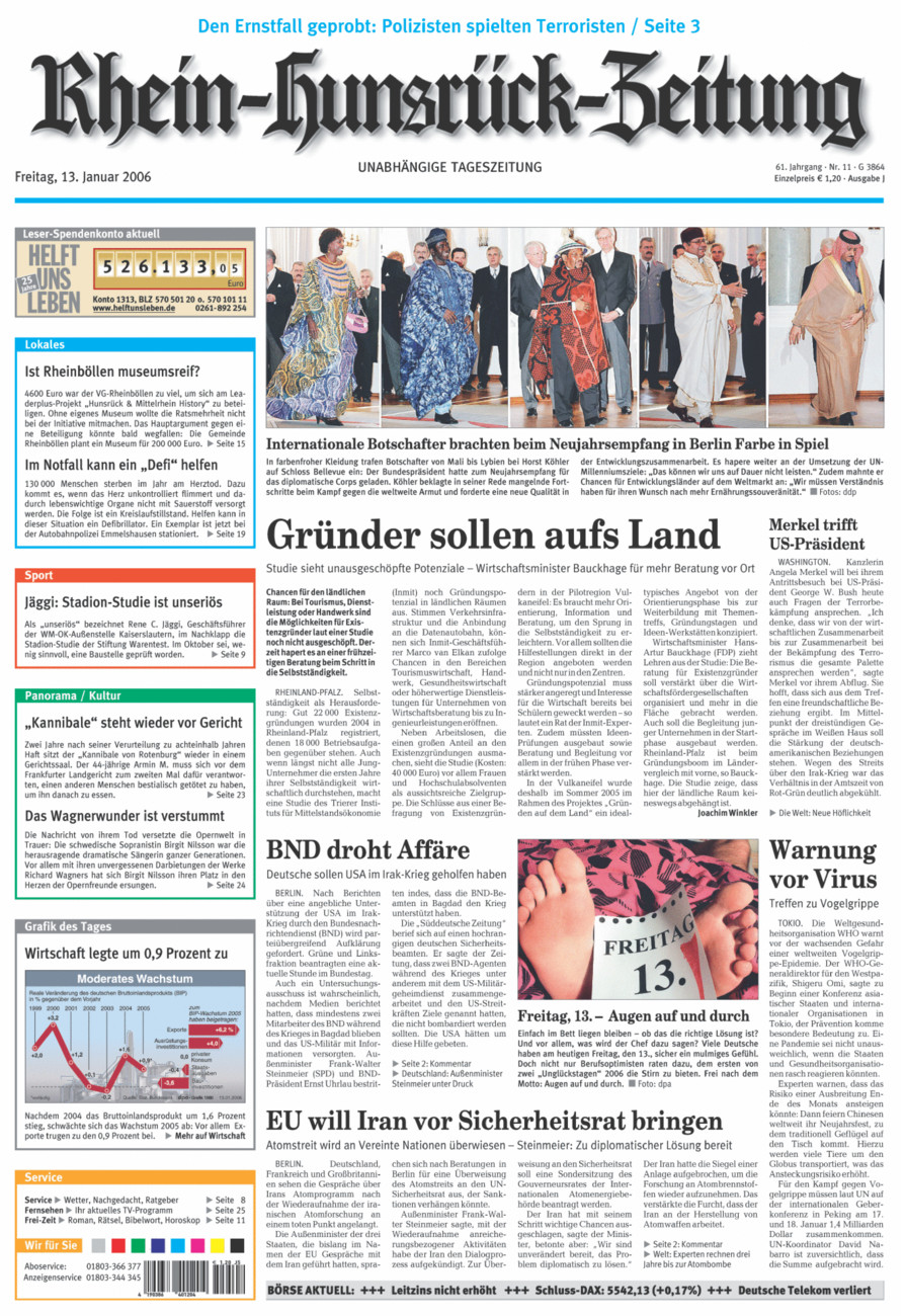 Rhein-Hunsrück-Zeitung vom Freitag, 13.01.2006