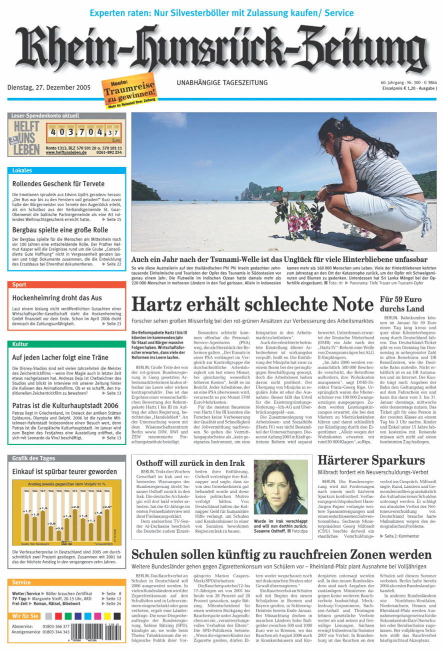Rhein-Hunsrück-Zeitung vom Dienstag, 27.12.2005